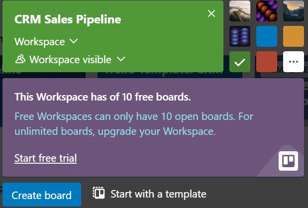 Trello CRM Custom Board Options